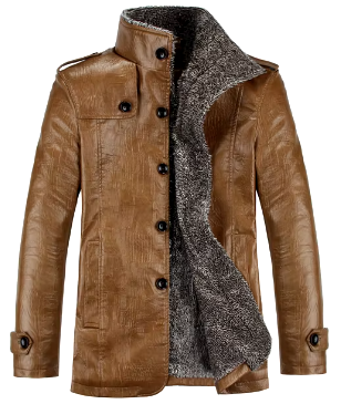 Joachim - Chaqueta de piel con solapa para hombre