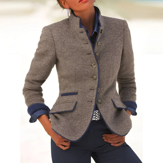 Inés™ - Chaqueta sin cuello para mujer | 50% de descuento